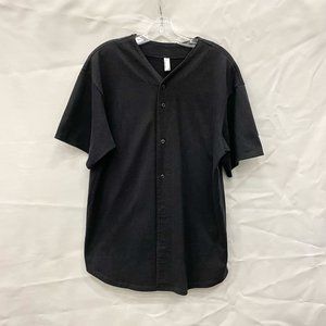 VINTAGE American Apparel Button Front Baseball T-shirt Size XL